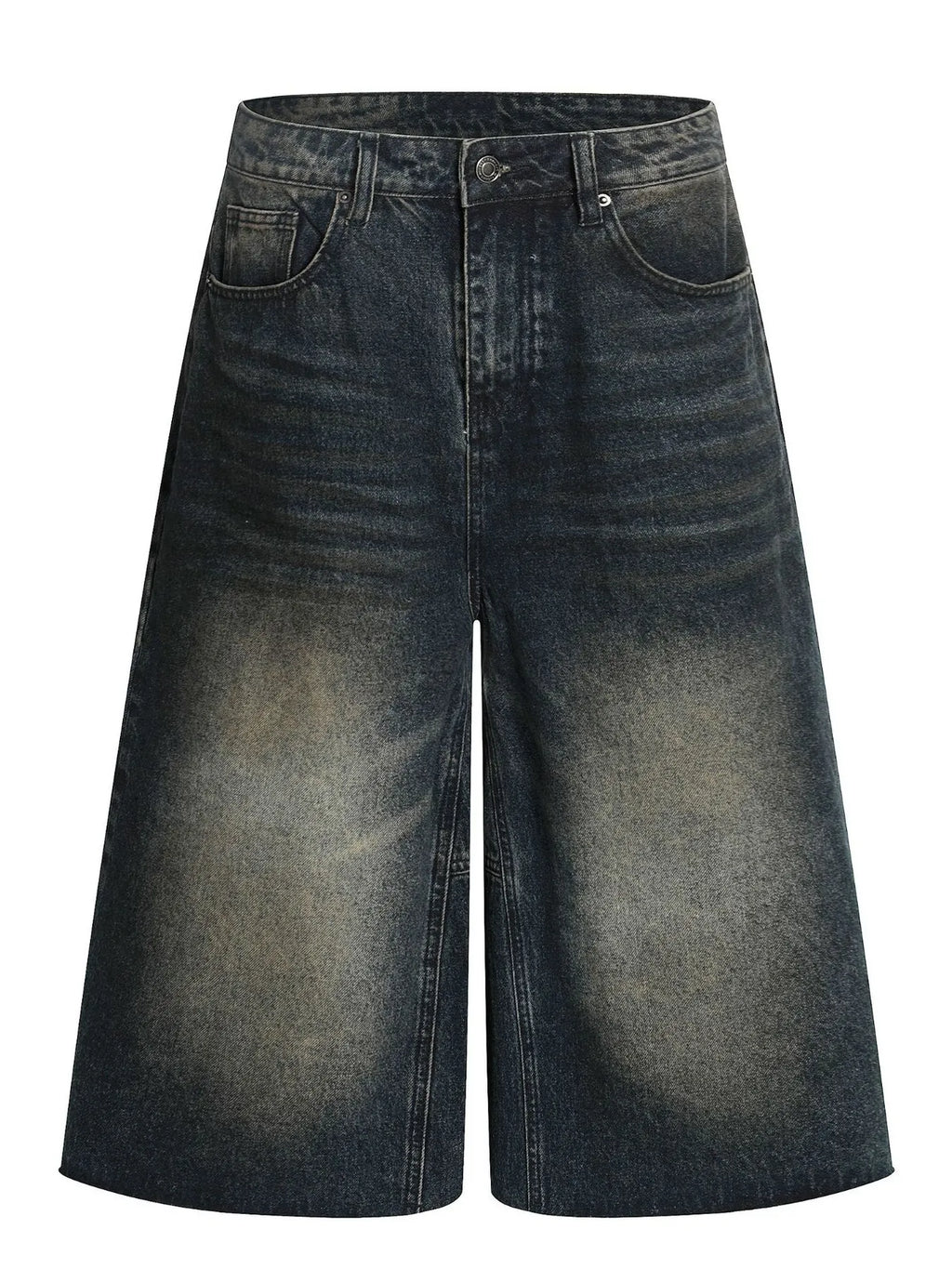 Men's Vintage Wash Wide Leg Capri Jeans