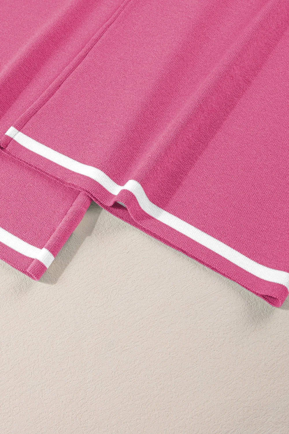 Contrast Trim Round Neck Top and Pants Set