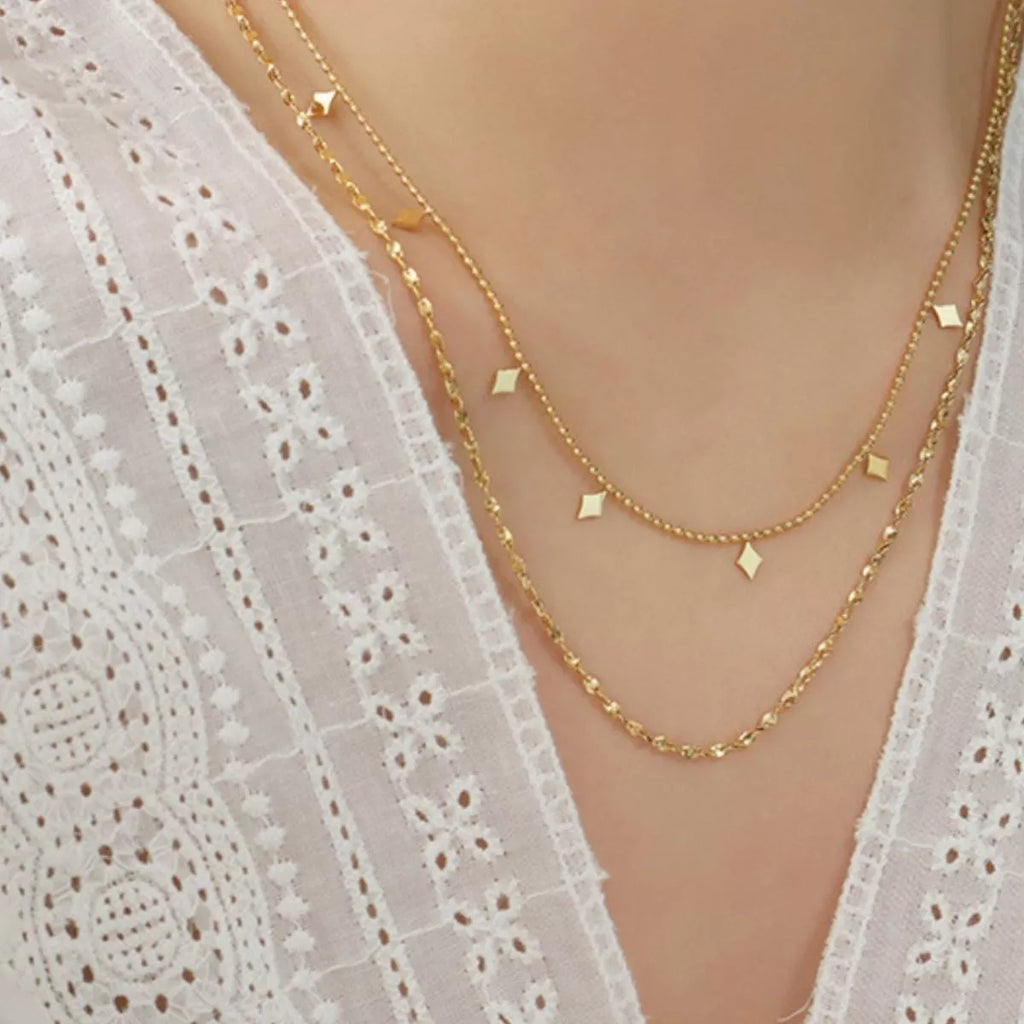 18K Gold-Plated Titanium Steel Layered Necklace