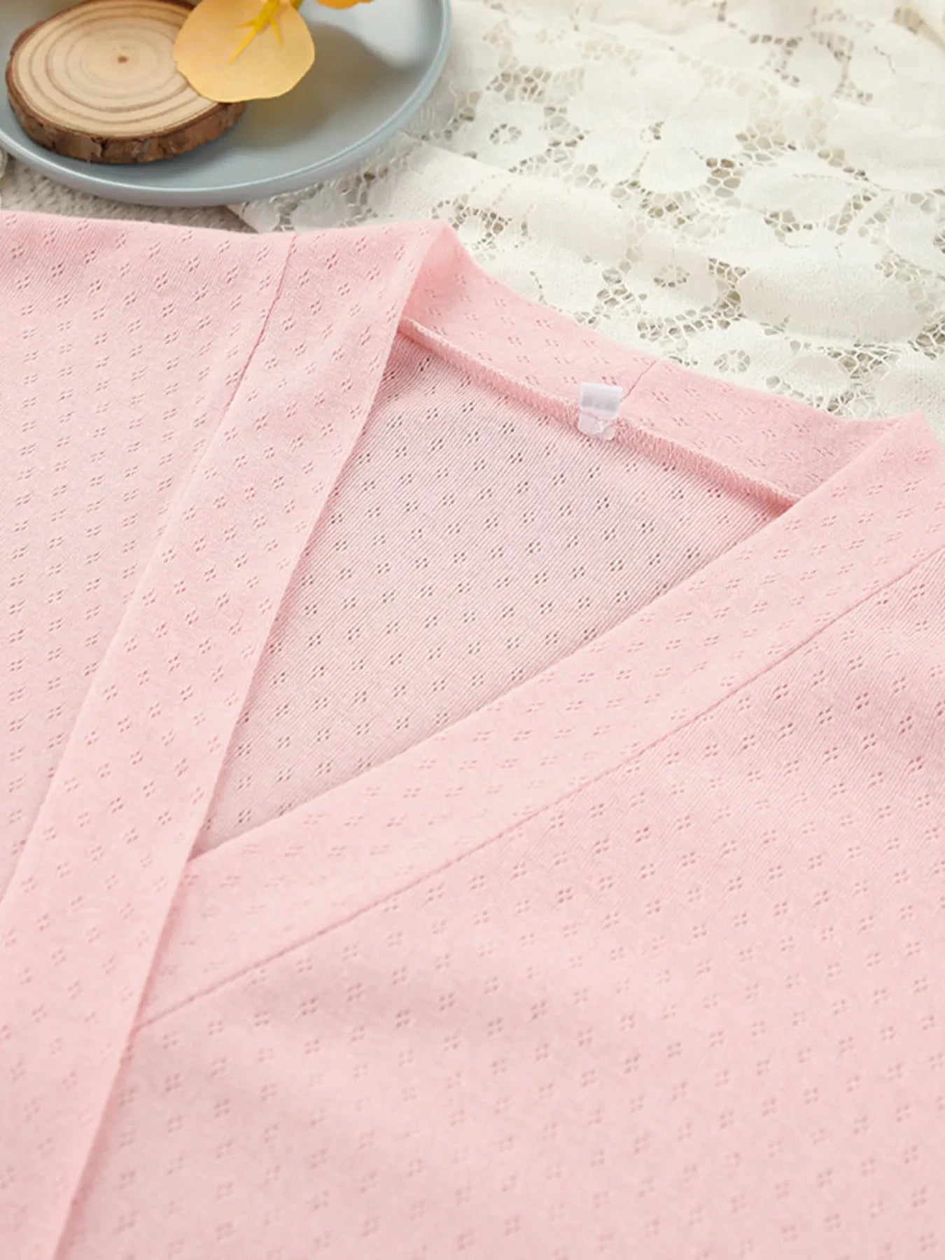 Tie Waist Kimono Sleeve Lounge Nightgown