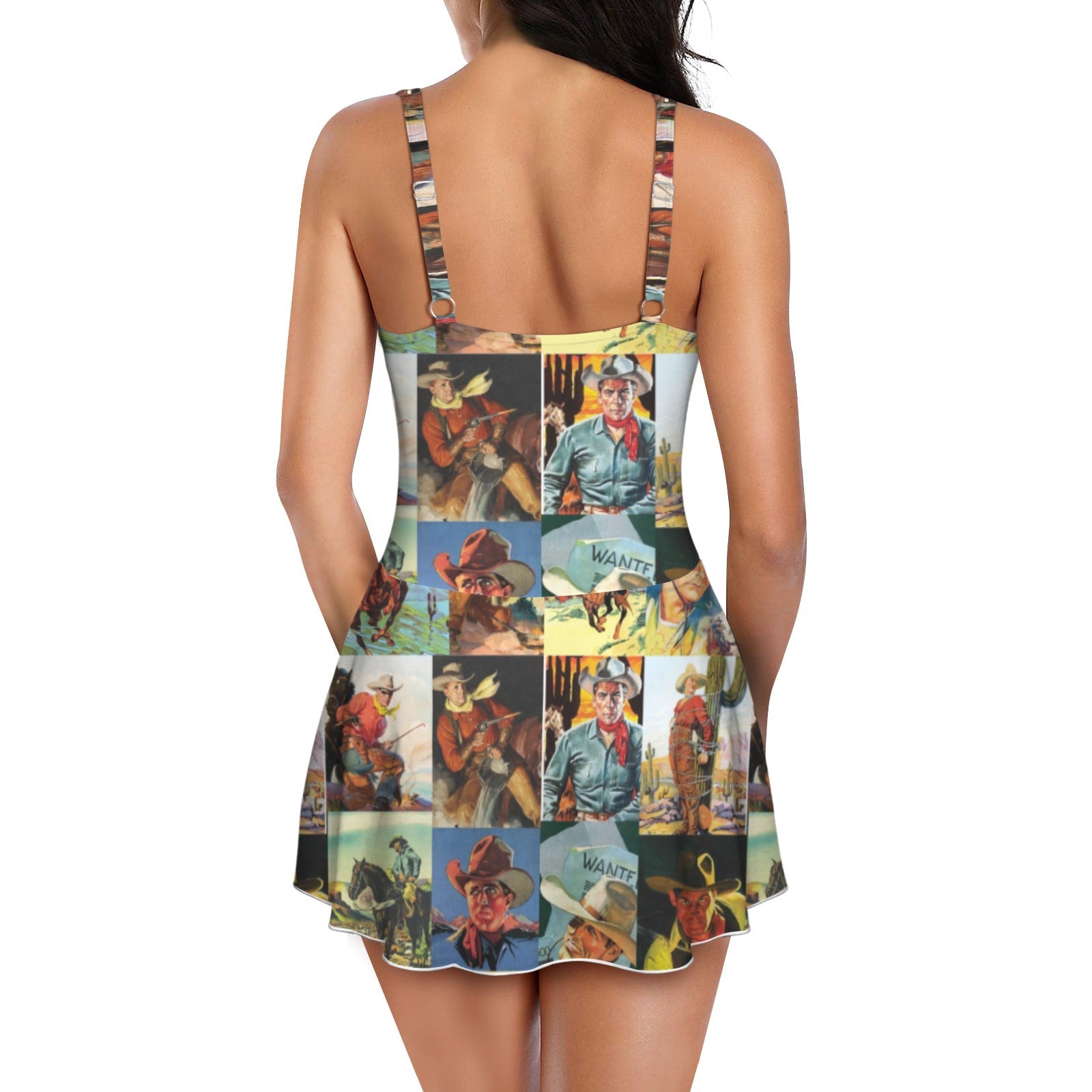 Baha Ranch Vintage Cowboy Skirted Swimsuit
