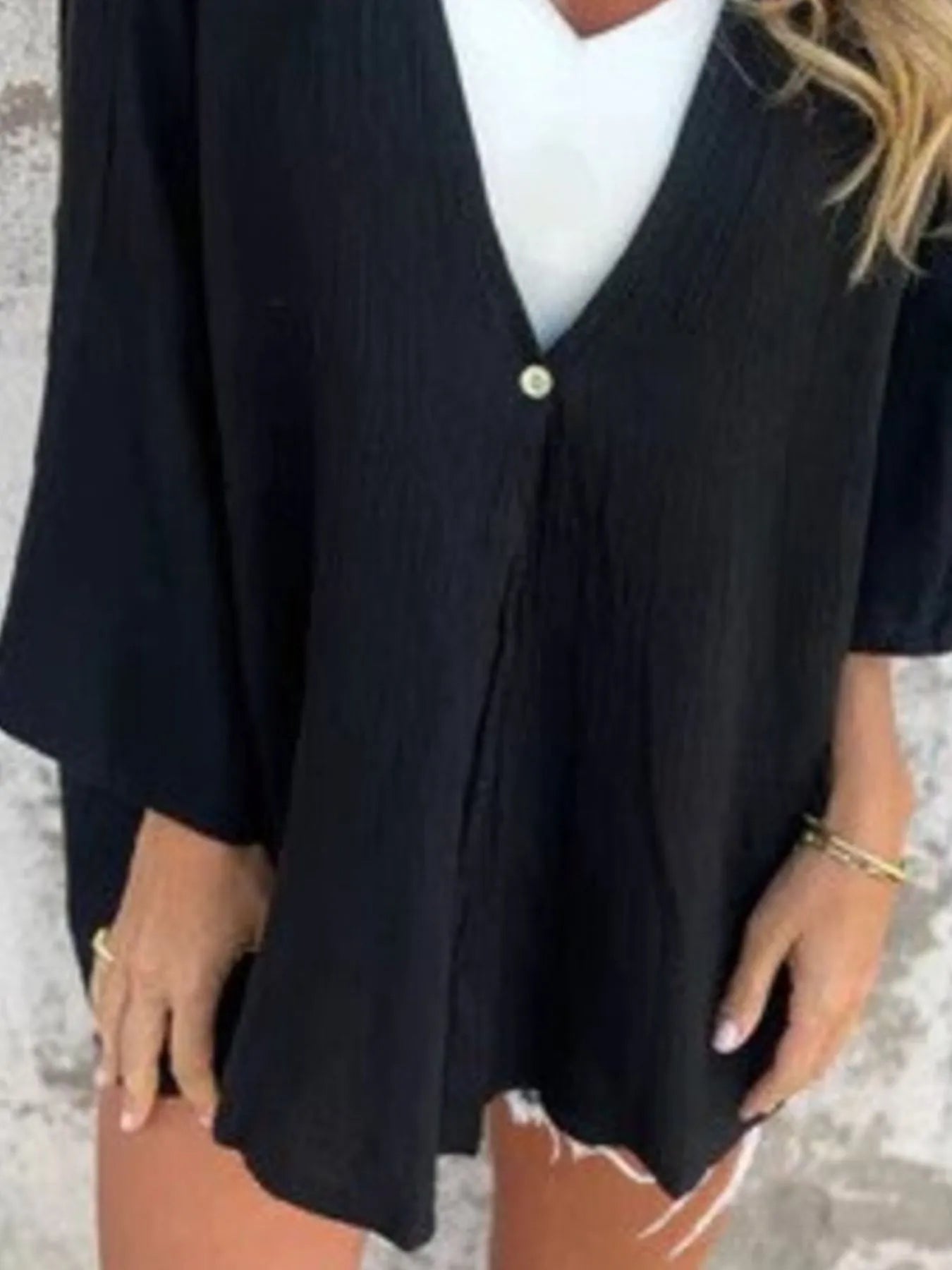 Full Size Oversized Button-Up Cardigan Plus Size