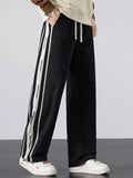 Men's Plus Size Striped Side Loose Fit Casual Pants