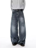 Men's Full Size Vintage Wash Wide Leg Jeans Plus Size