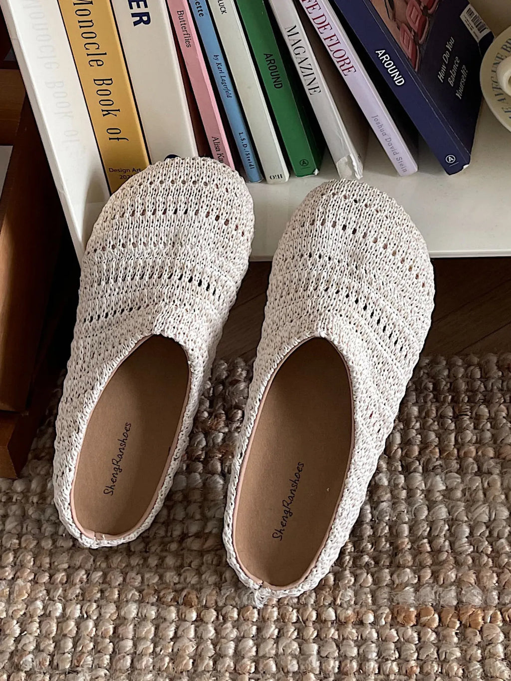 Knitted Round Toe Slip-Ons