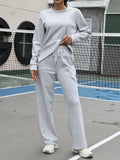 Round Neck Sweatshirt and Pants Set
