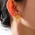 18K Gold-Plated Flower Stud Earrings