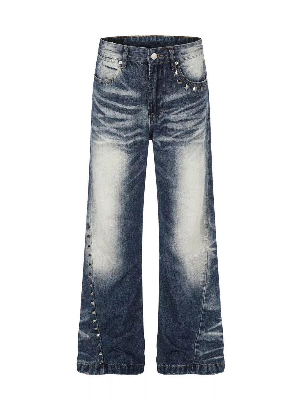 Men's Studded Washed Bootcut Jeans