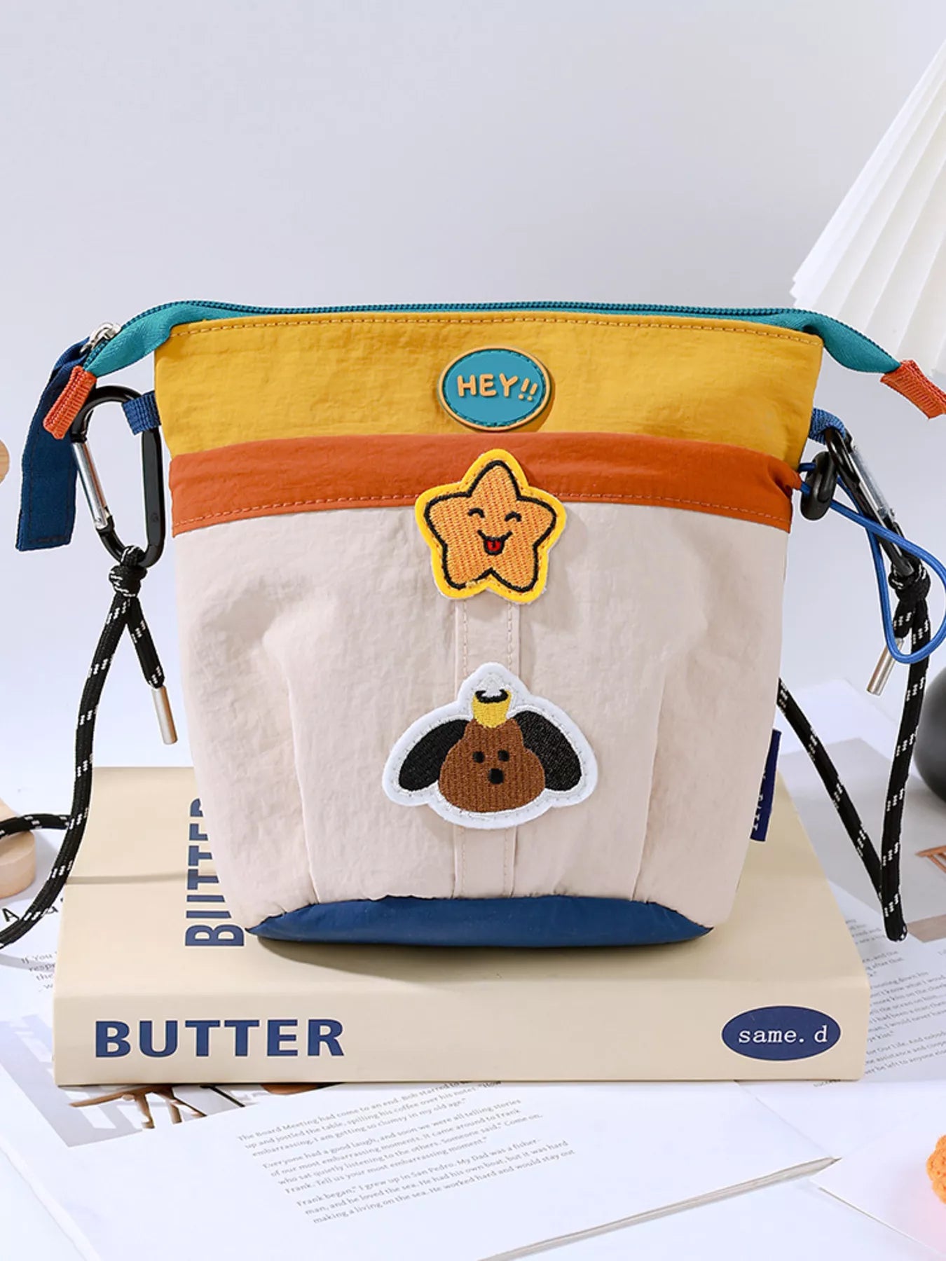 Waterproof Contrast Cartoon Crossbody Bag