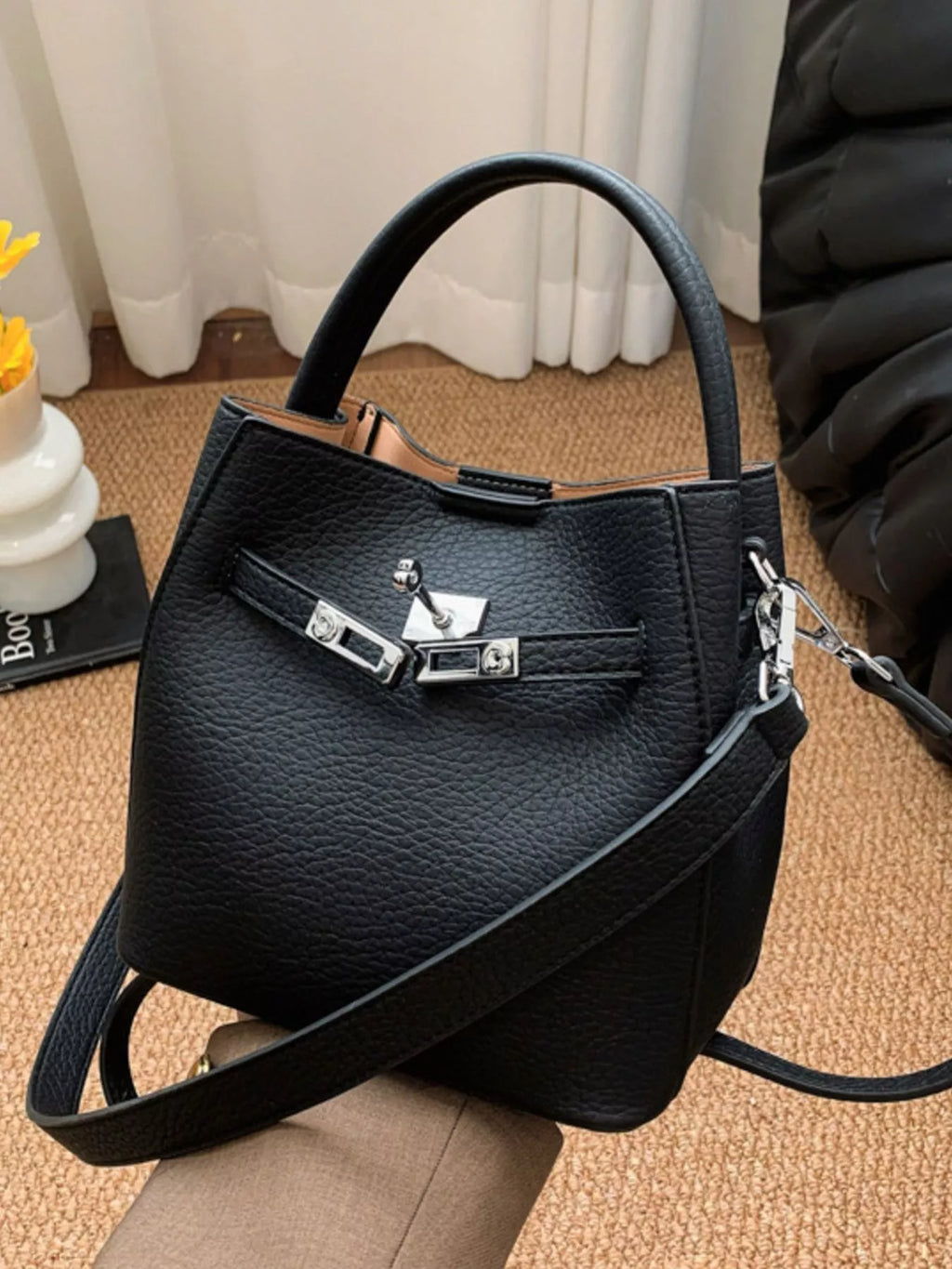 Leather Top Handle Crossbody Bag