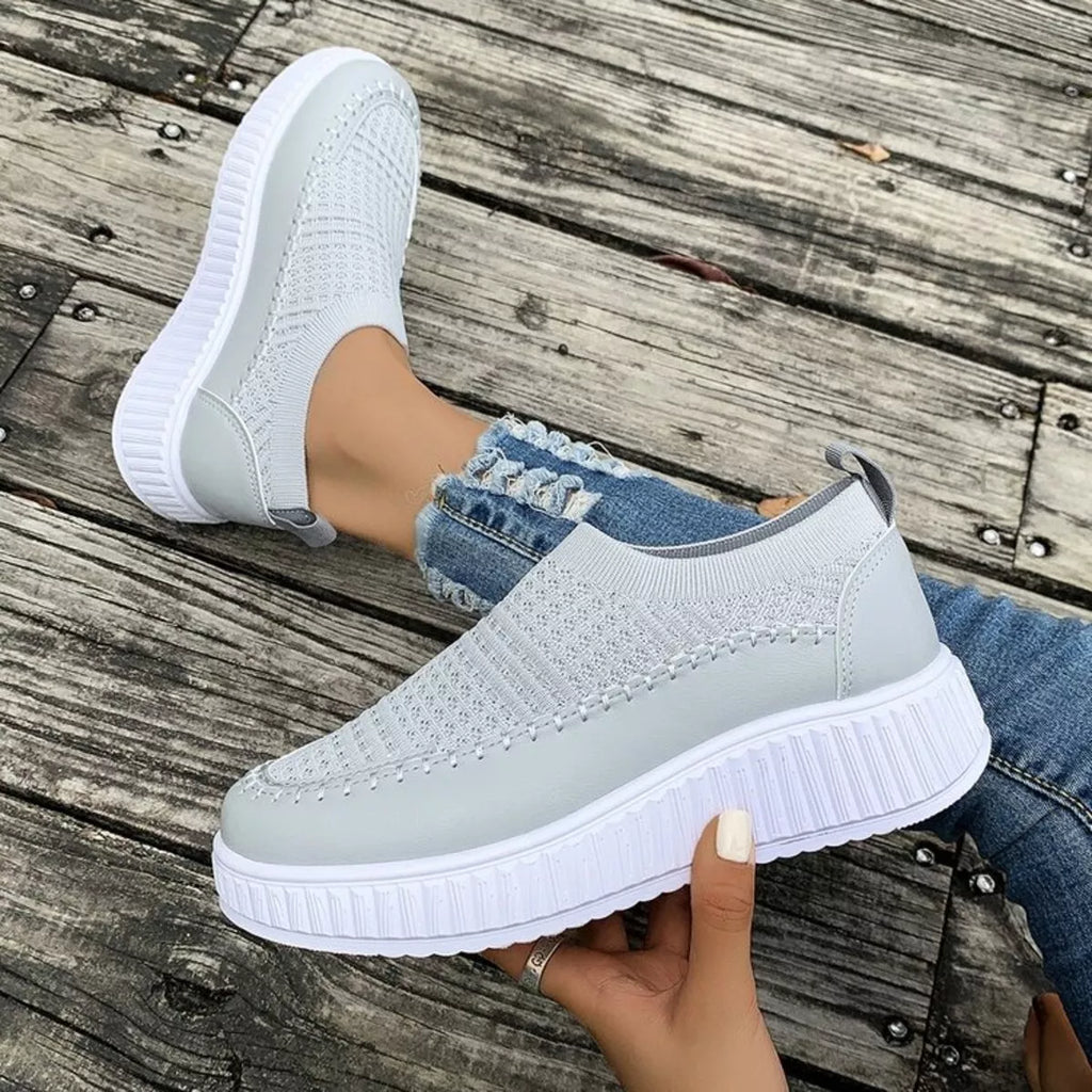 Round Toe Platform Slip-Ons