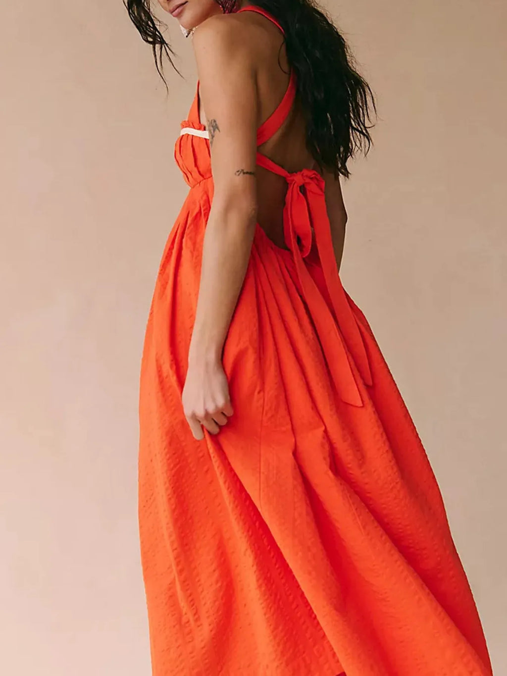 Sweetheart Neck Midi Dress