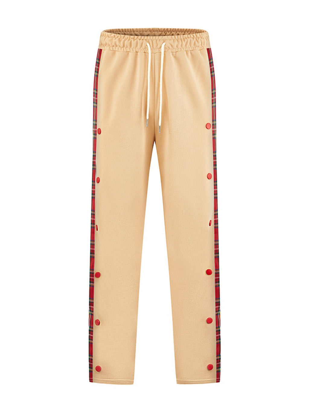 Men's Full Size Drawstring Plaid Side Stripe Pants Plus Size