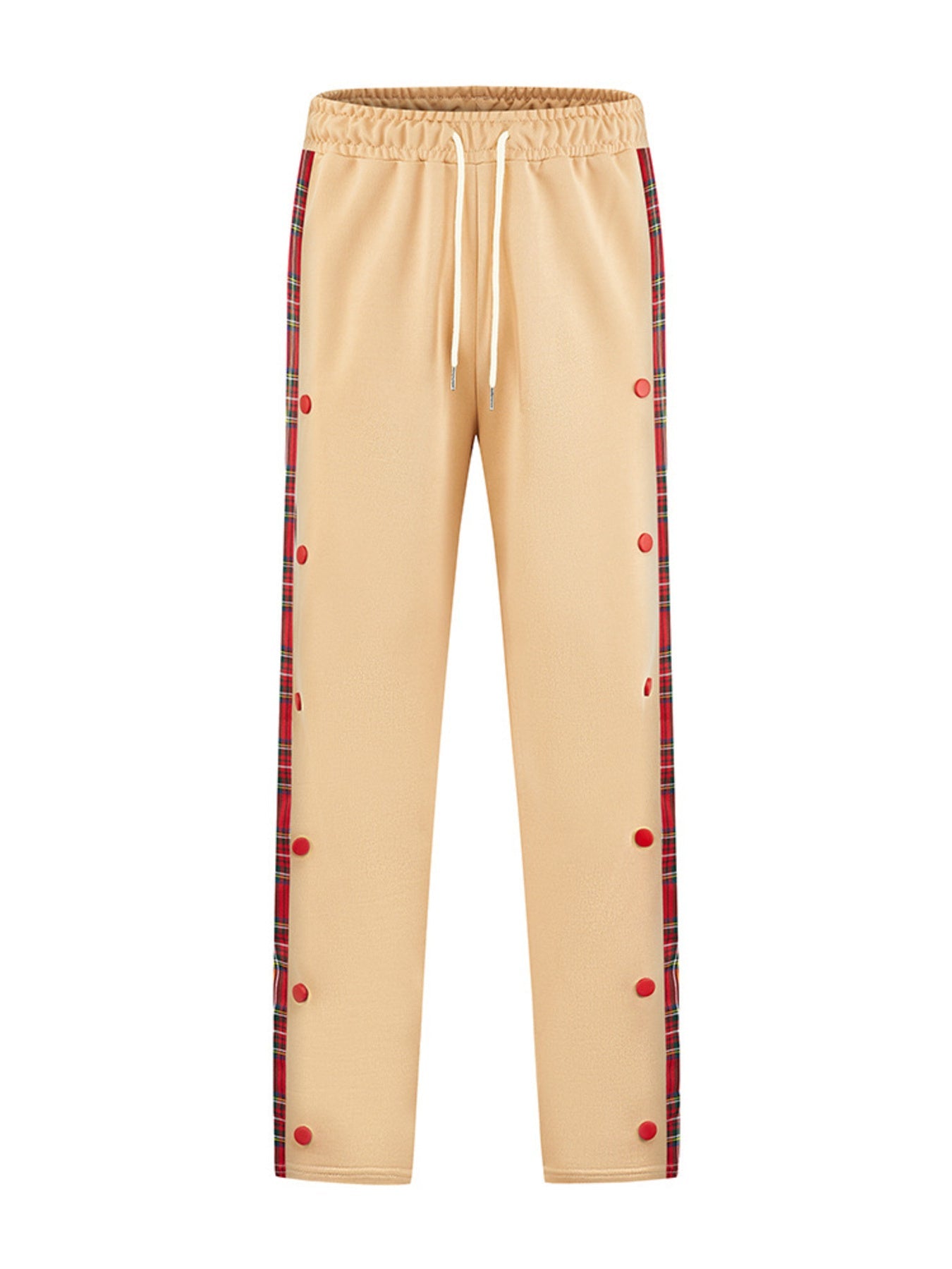 Men's Full Size Drawstring Plaid Side Stripe Pants Plus Size