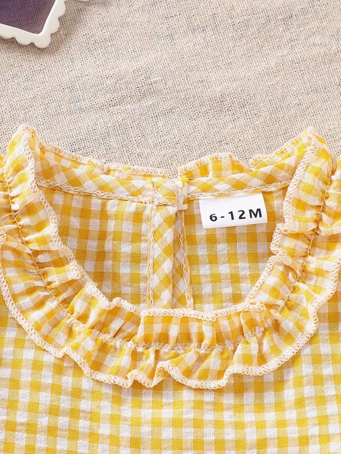 Children's Gingham Ruffle Trim Tank Top & Shorts Set