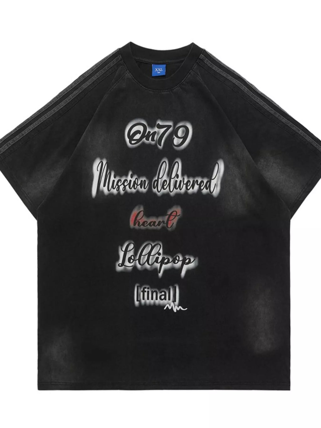 Men's Letter Round Neck Oversized T-Shirt