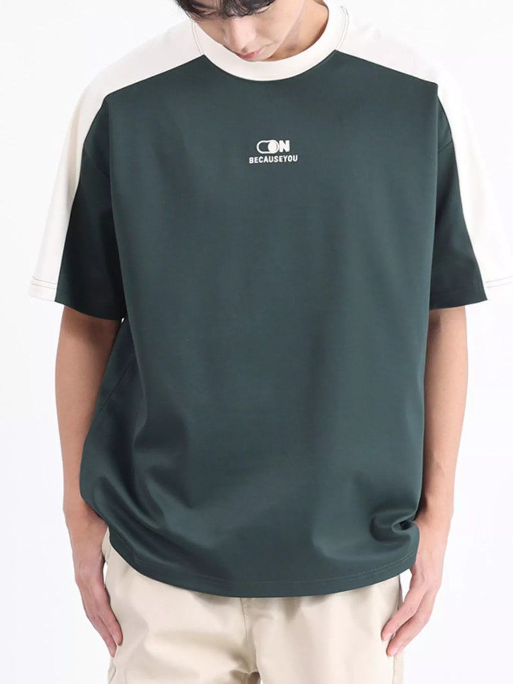 Men's Plus Size Color Block Casual T-Shirt