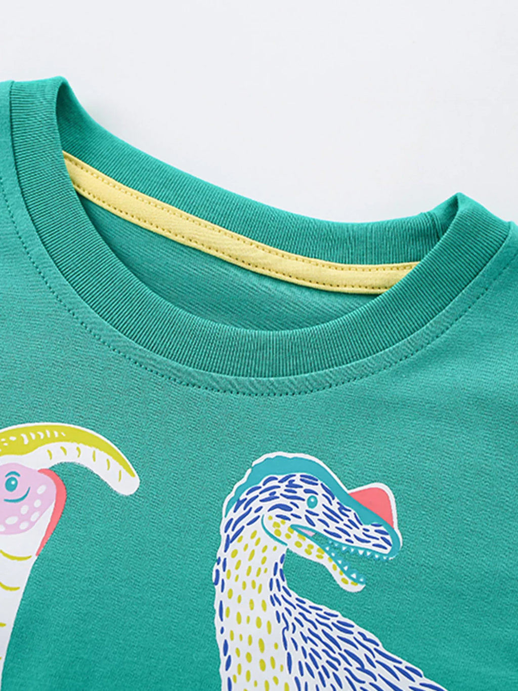 Children's Dinosaur Print Crew Neck Short Sleeve T-Shirt