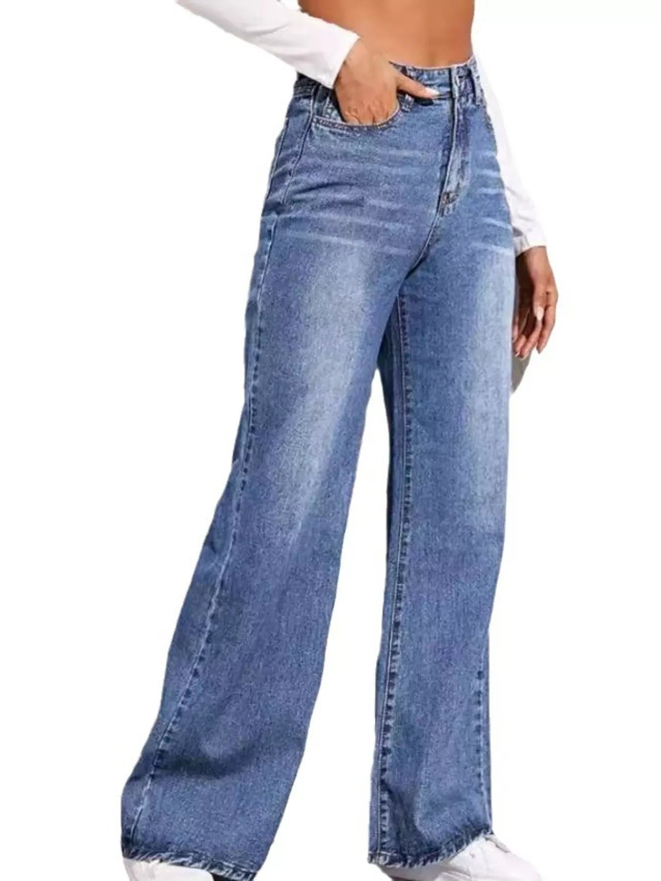 High-Waisted Wide Leg Jeans
