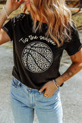 Leopard Basketball Graphic Crew Neck Tee