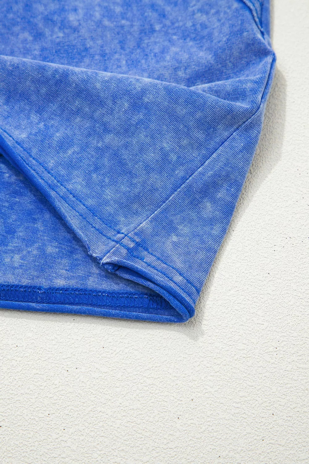 Mineral Wash Raw Seam Lace Sleeve Cotton Tee