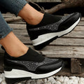 Rhinestone Embellished Wedge Sneakers