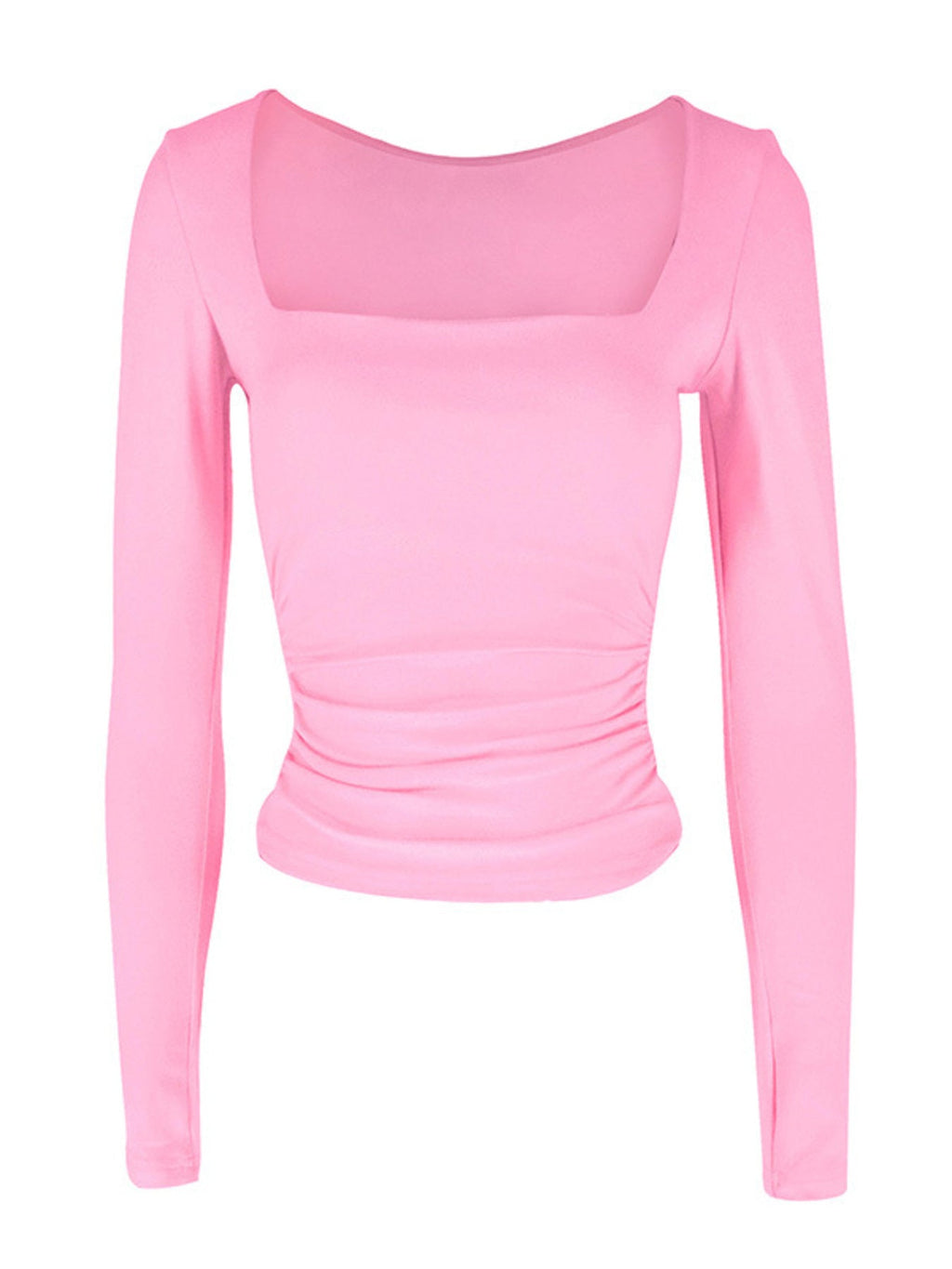 Square Neck Slim Fit Long Sleeve T-Shirt