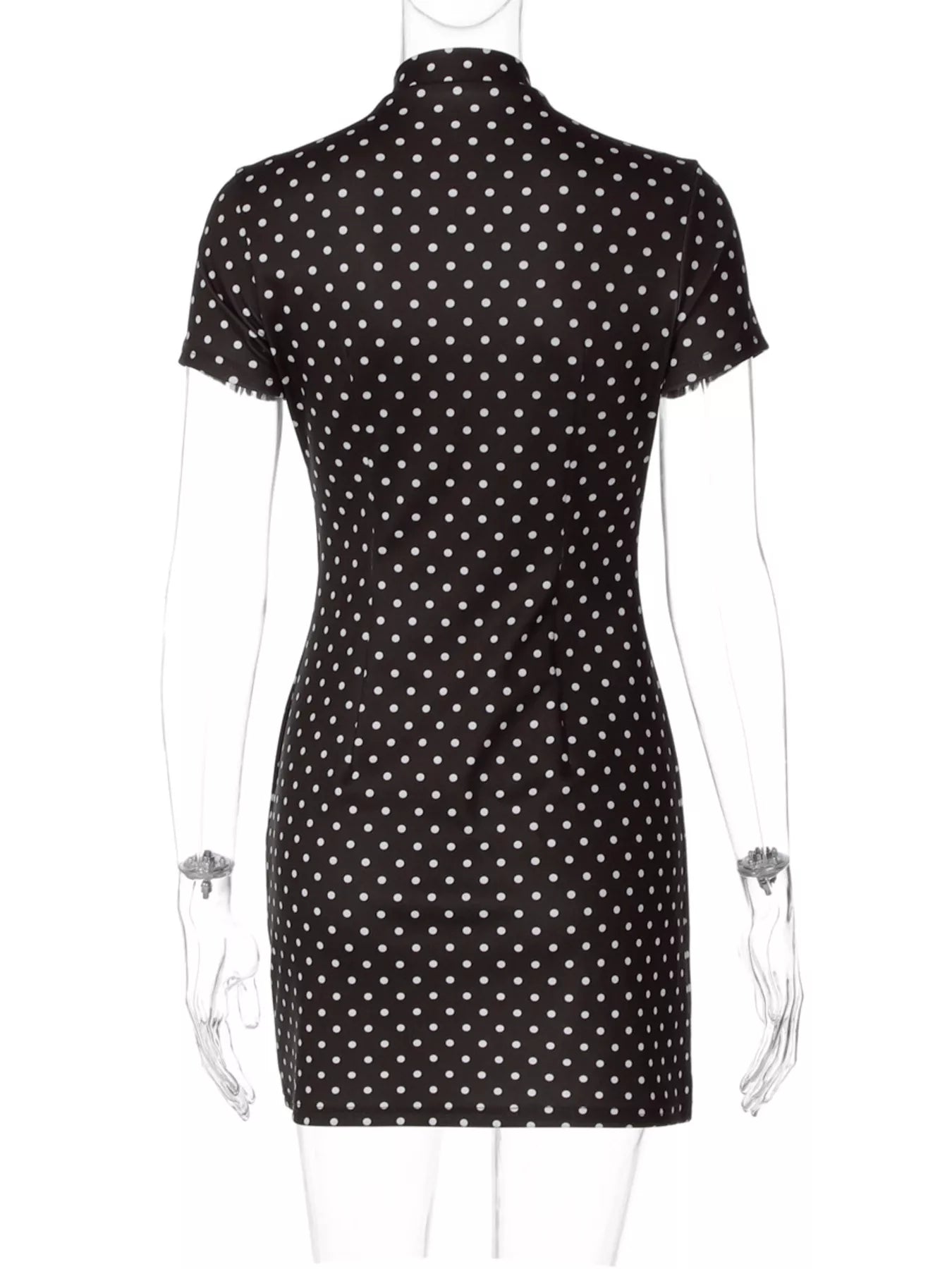 Polka Dot Cut-Out Front Mini Dress