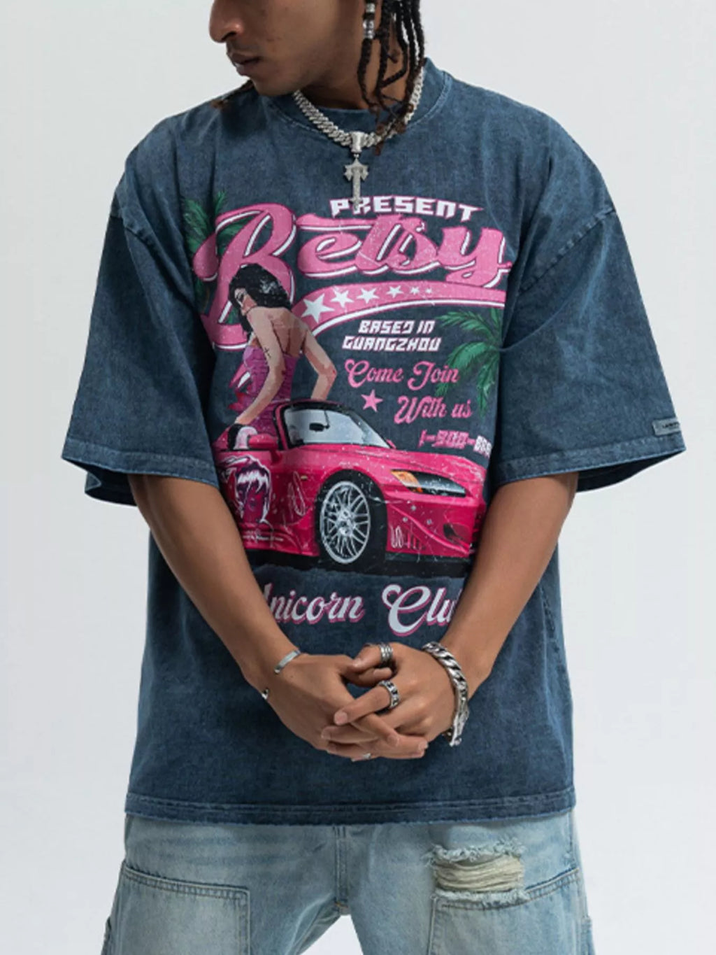 Men's Graphic Round Neck Half Sleeve T-Shirt