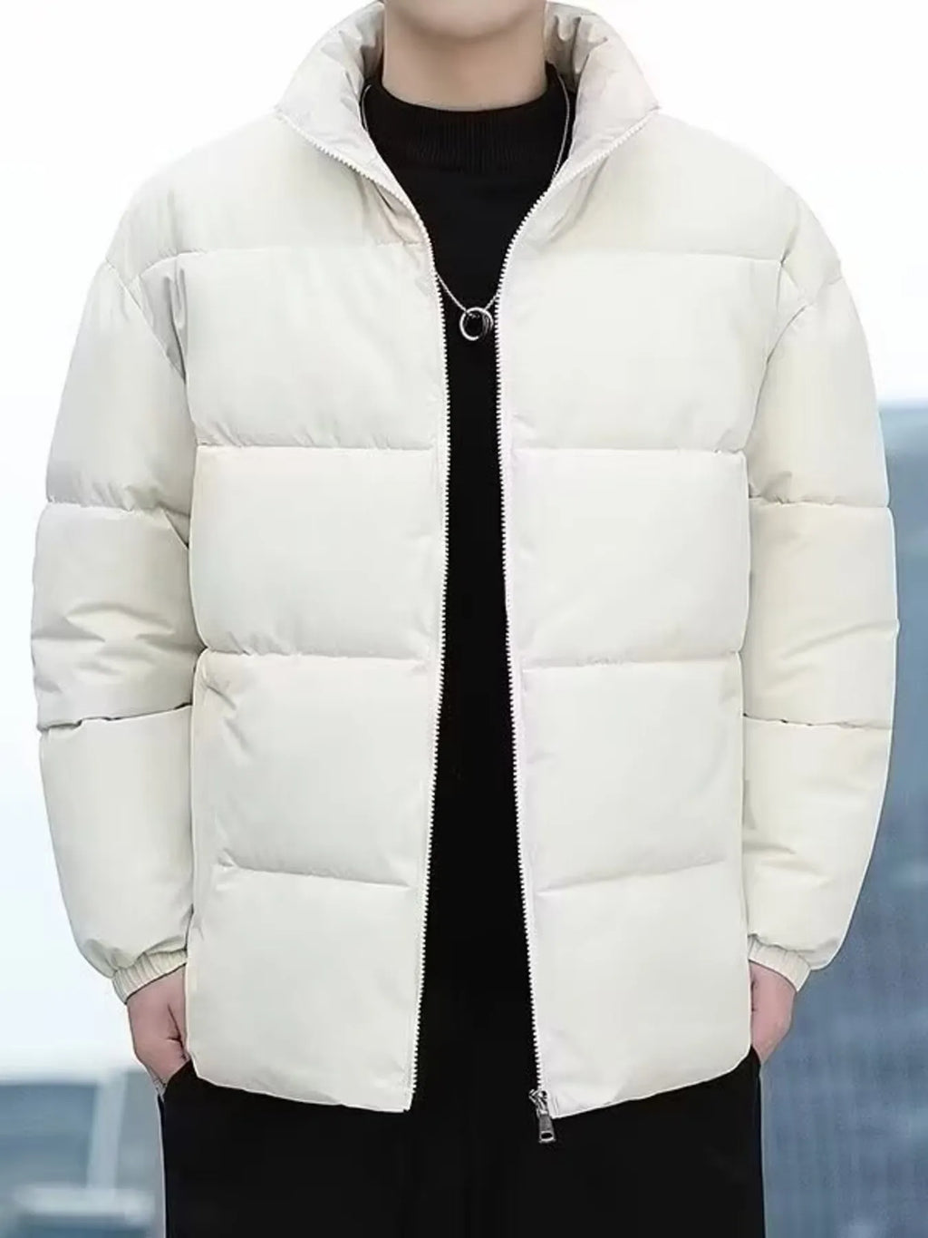Men's Plus Size Quilted Zip Up Winter Coat