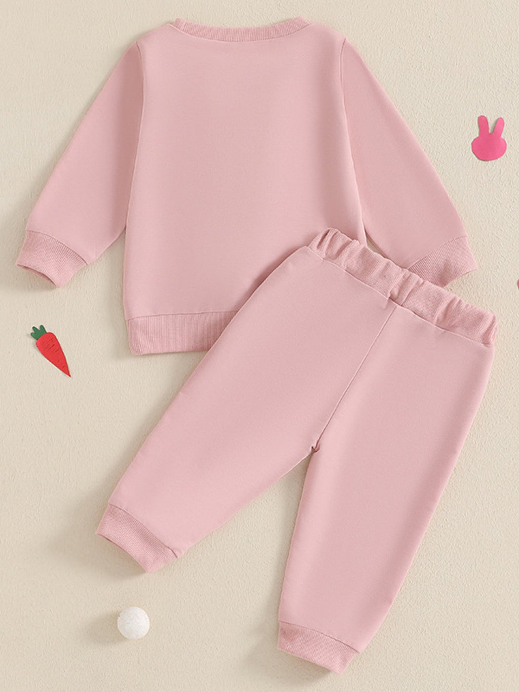 Children's Bunny Applique Top and Pants Outfit Set