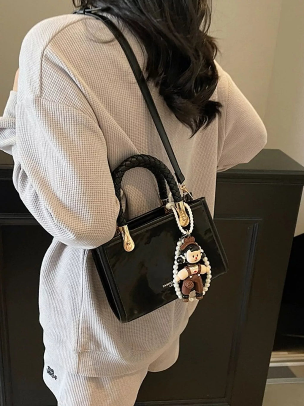 Braided Handle Crossbody Bag
