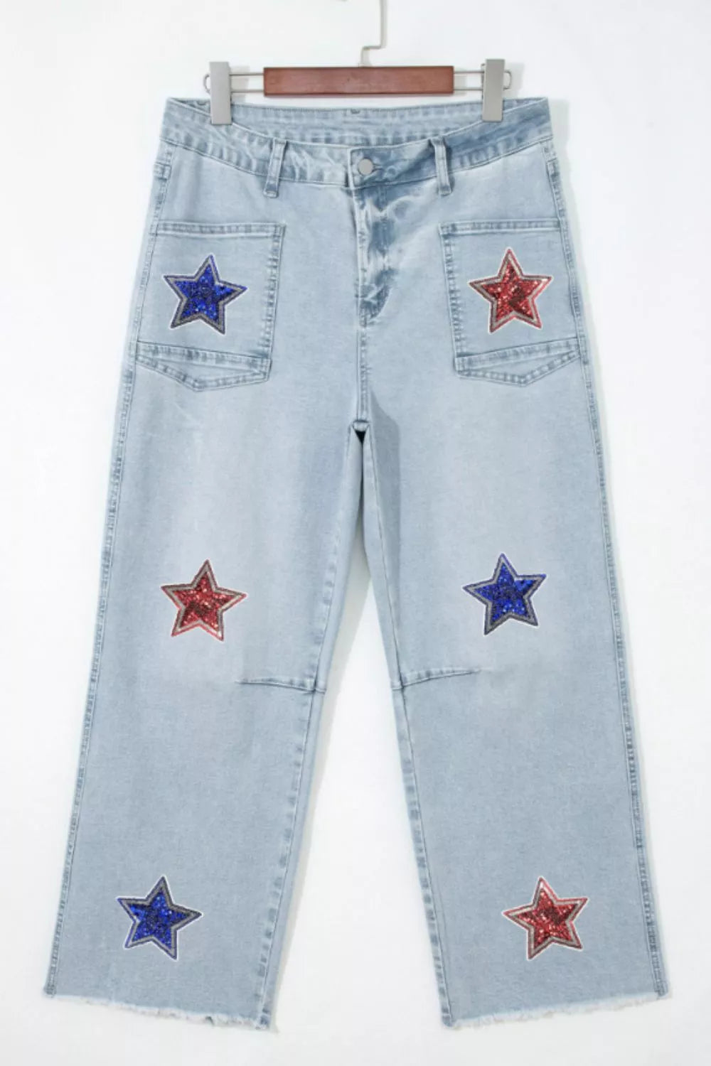 Star-Embellished Cropped Jeans