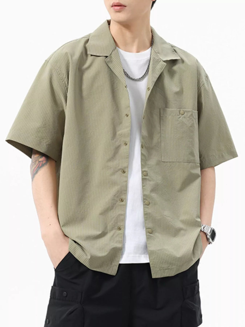 Men's Plus Size Casual Short Sleeve Shirt