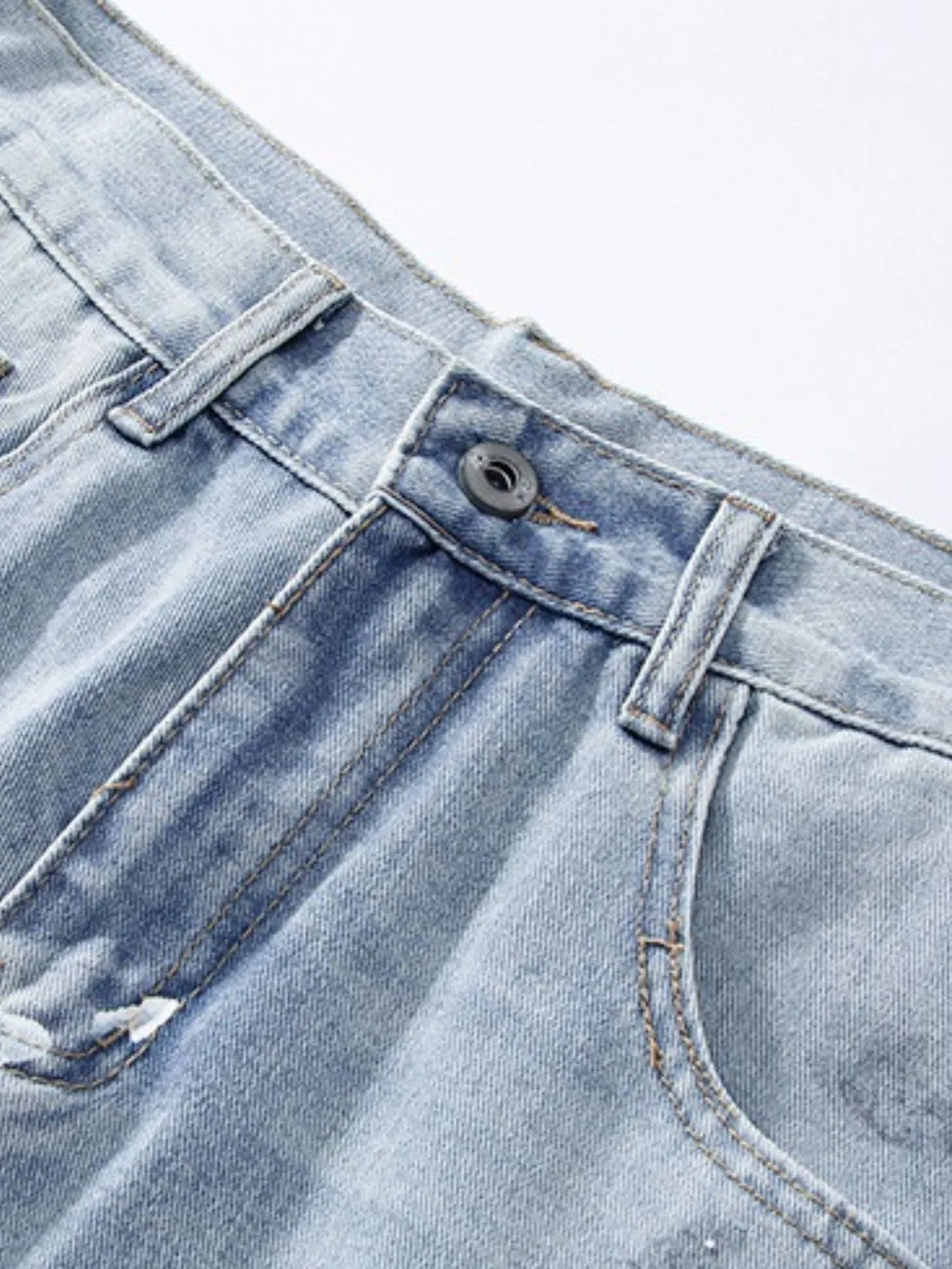 Men's Full Size Distressed Wide Leg Jeans Plus Size