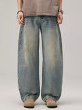 Men's Wash Wide Leg Jeans