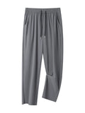 Men's Plus Size Casual Drawstring Wide-Leg Pants