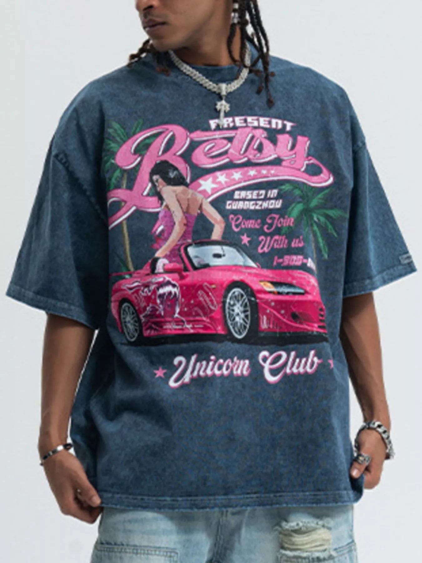 Men's Graphic Round Neck Half Sleeve T-Shirt