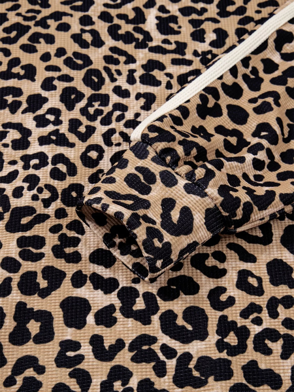 Leopard Print Long Sleeve Hoodie with Pocket