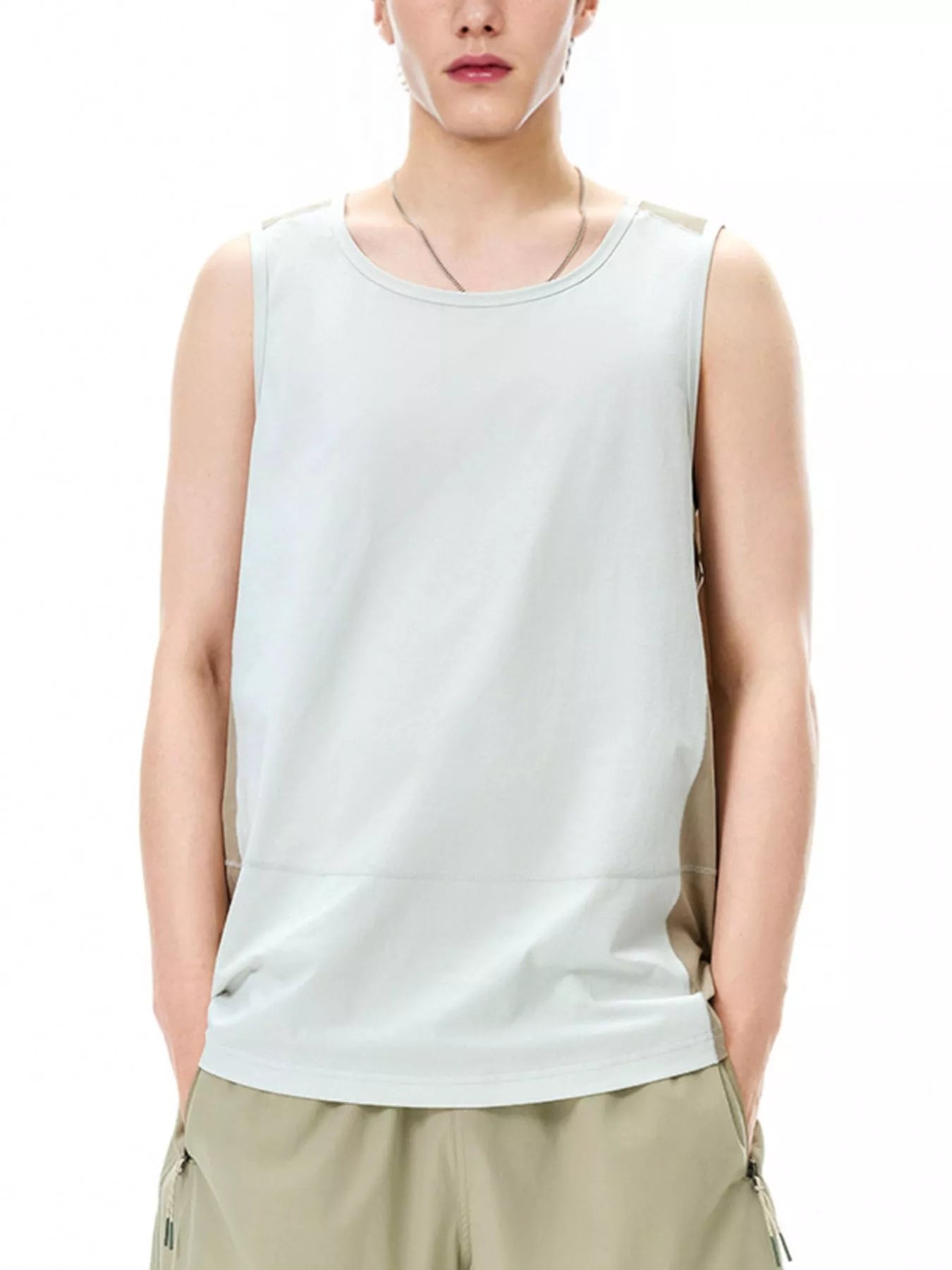 Men's Color Block Round Neck Tank