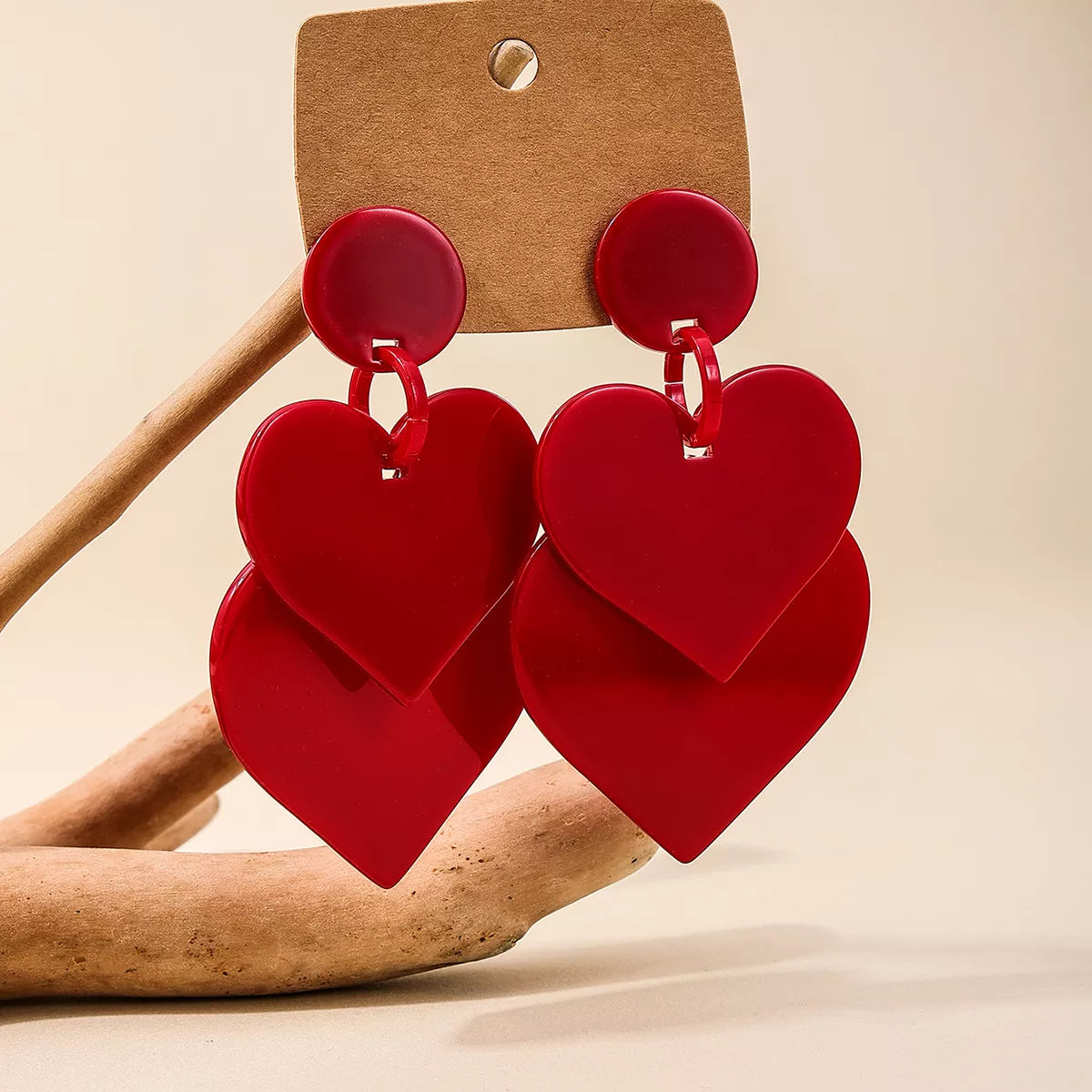 Acrylic Heart Drop Earrings