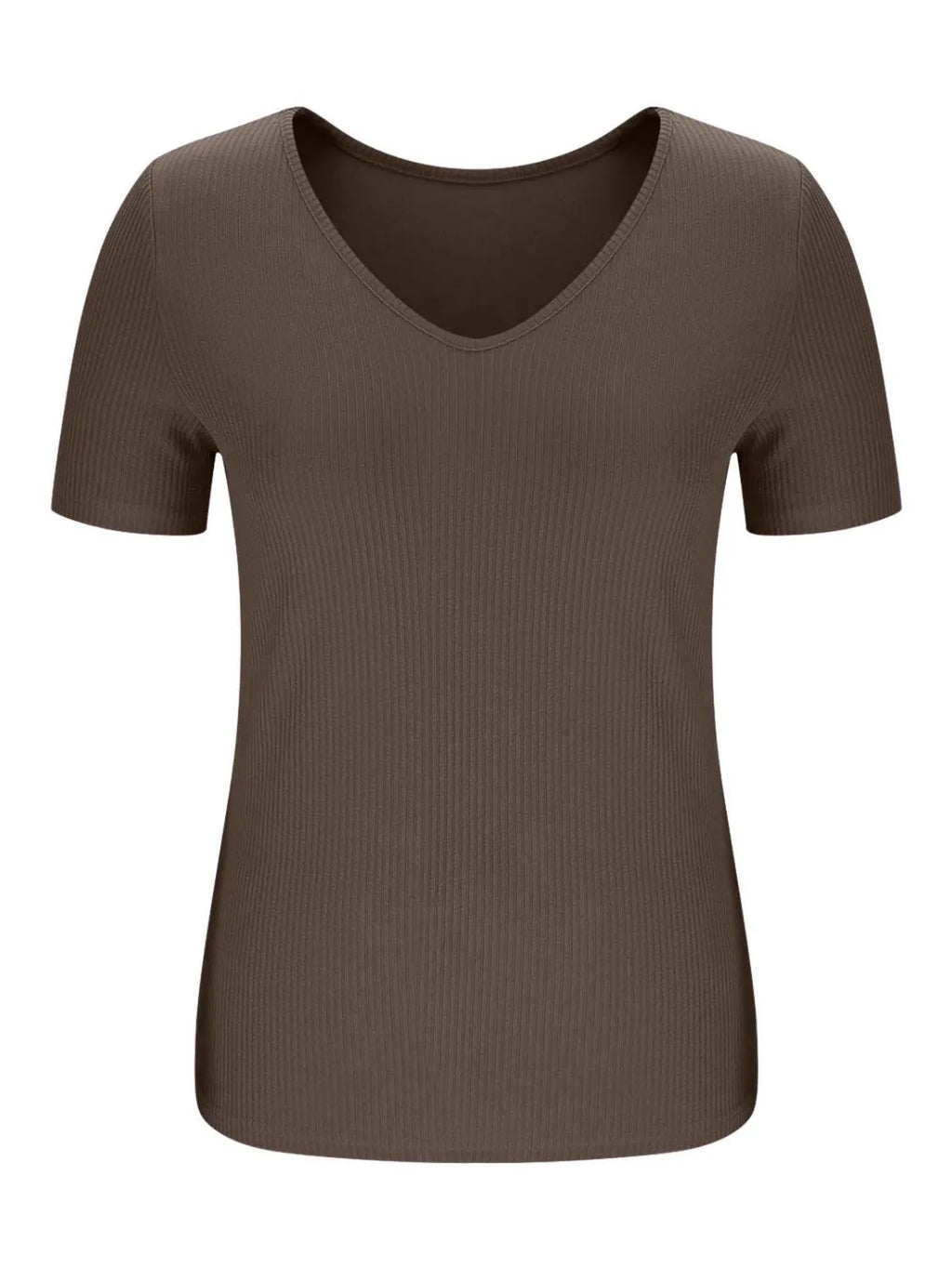 Solid V-Neck Short Sleeve T-Shirt