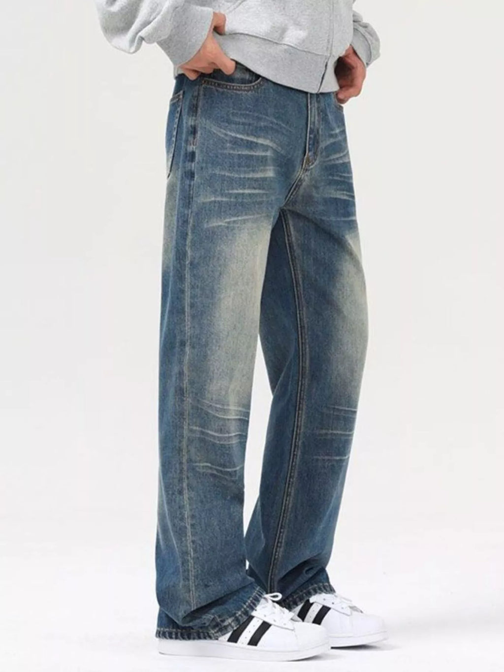 Men's Vintage Wash Loose Fit Jeans