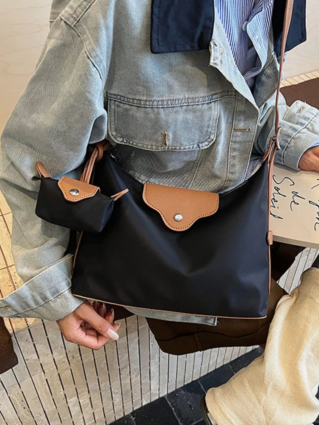 Hobo Crossbody Bag with Coin Purse