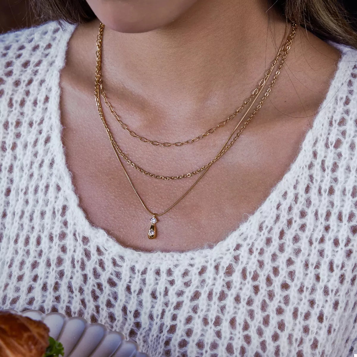 Three Layered Pendant Necklace
