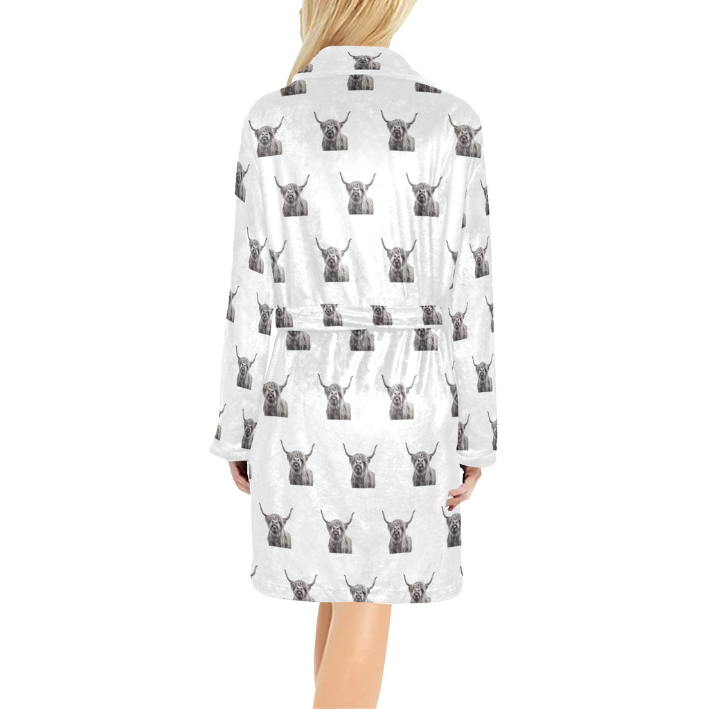 Baha Ranch Silly Highland Cow Women's Western Bath Robe