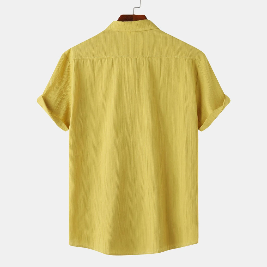 Men's Short Sleeve Button Down Shirt with Chest Pocket