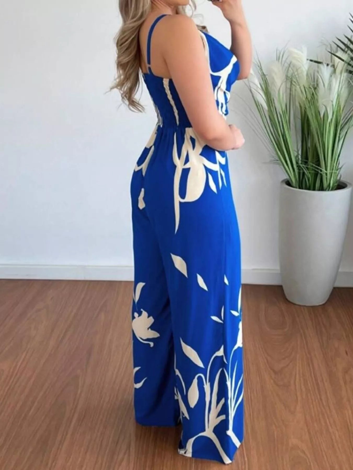 Spaghetti Strap Wide Leg Jumpsuit