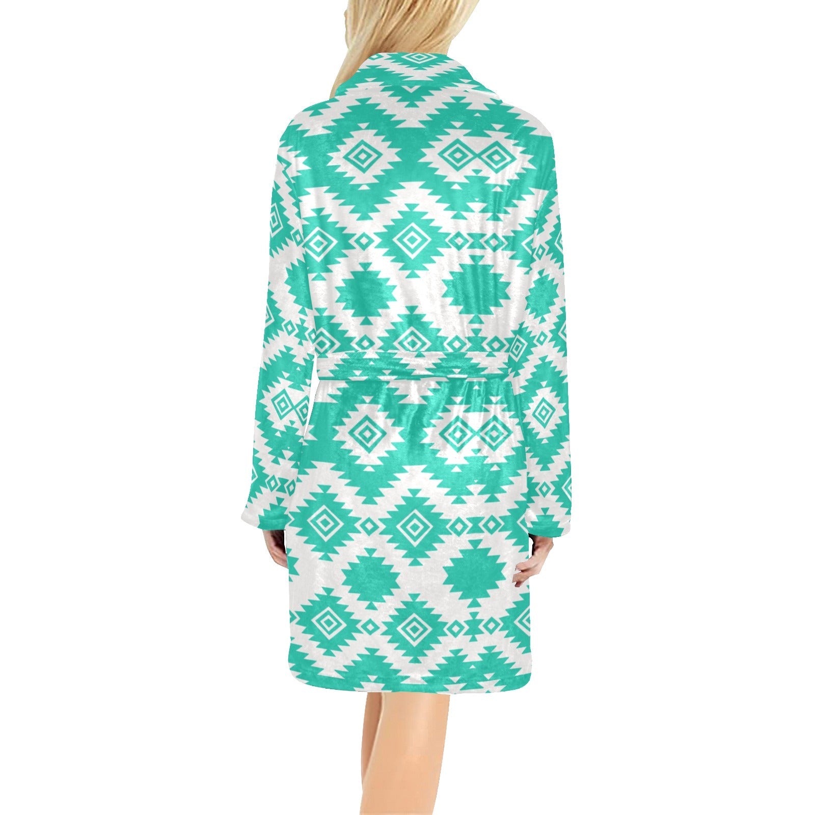Baha Ranch Turquoise Aztec Women's Western Bath Robe
