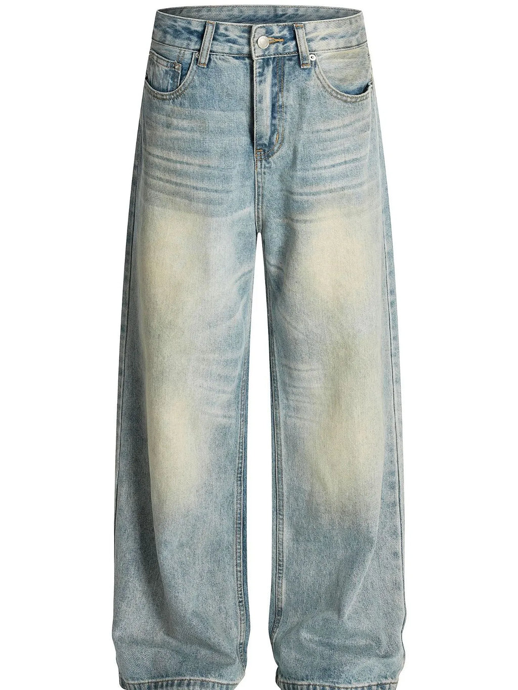 Men's Washed Wide Leg Jeans